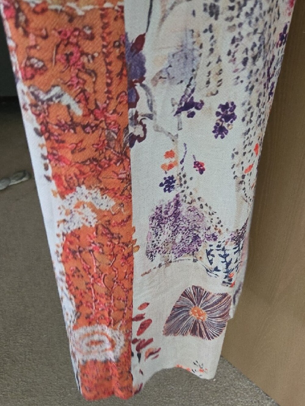 Floral NWT jumpsuit/overalls in Cream and Orange Boho Style - Picture 6 of 8
